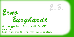 erno burghardt business card